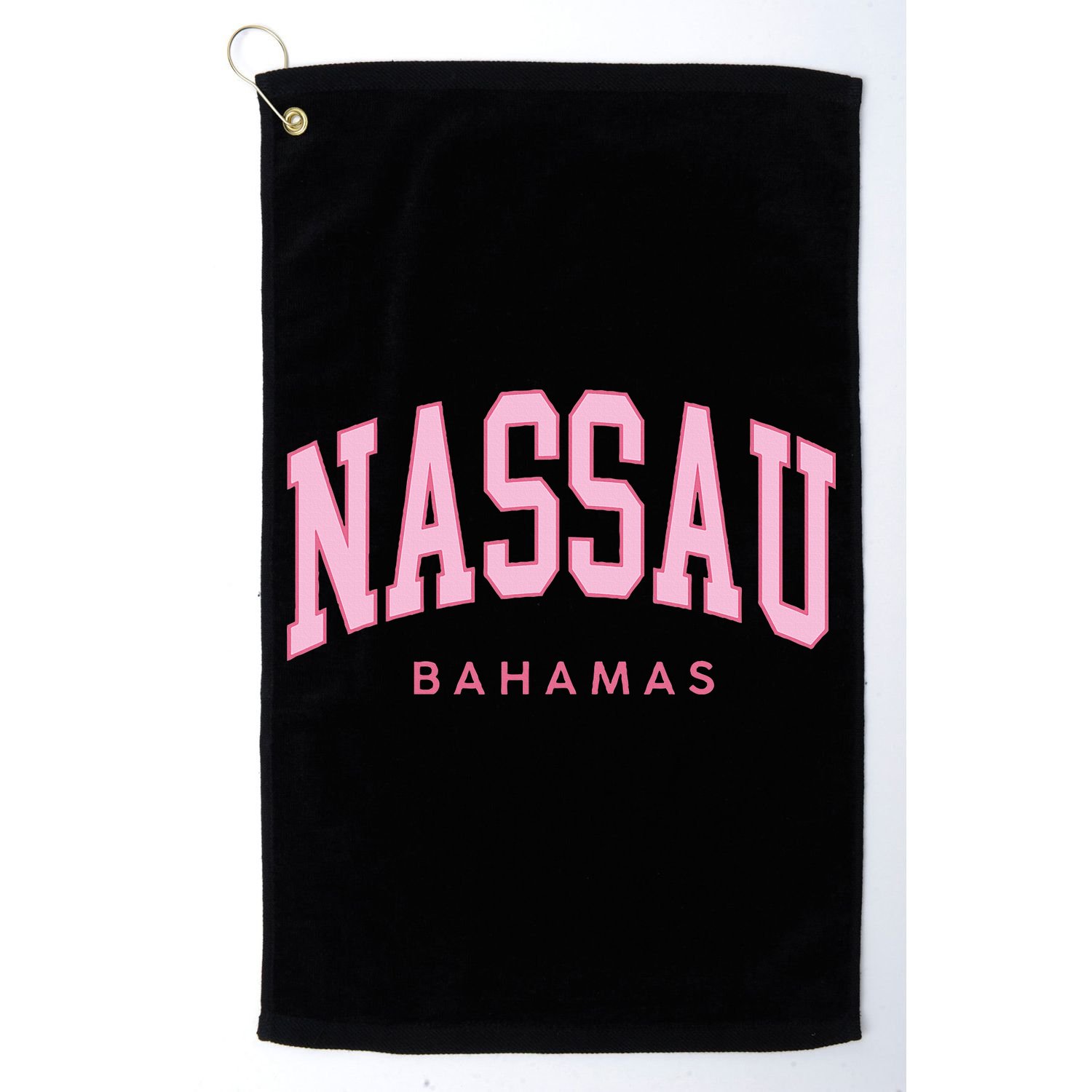 Nassau Bahamas Preppy Retro Pink Souvenir Golf Towel