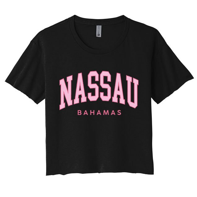 Nassau Bahamas Preppy Retro Pink Souvenir Crop Top