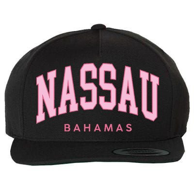 Nassau Bahamas Preppy Retro Pink Souvenir Wool Snapback Cap