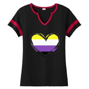 Non Binary Pride Design - Nonbinary Pride Ladies Halftime Notch Neck Tee