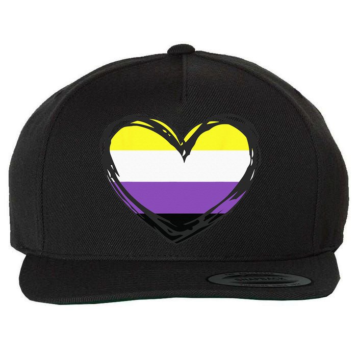Non Binary Pride Design - Nonbinary Pride Wool Snapback Cap