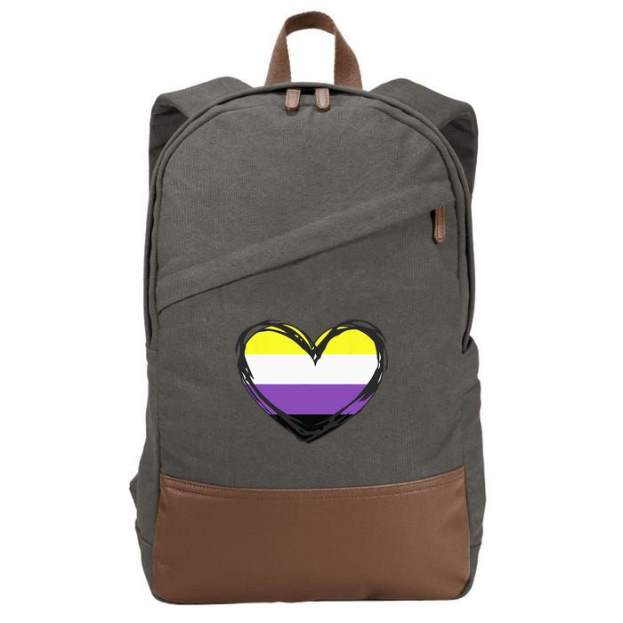 Non Binary Pride Design - Nonbinary Pride Cotton Canvas Backpack