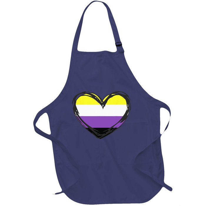 Non Binary Pride Design - Nonbinary Pride Full-Length Apron With Pockets