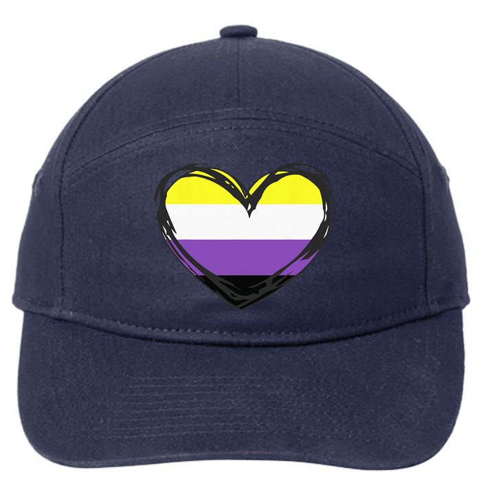 Non Binary Pride Design - Nonbinary Pride 7-Panel Snapback Hat