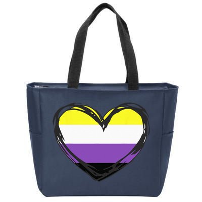 Non Binary Pride Design - Nonbinary Pride Zip Tote Bag