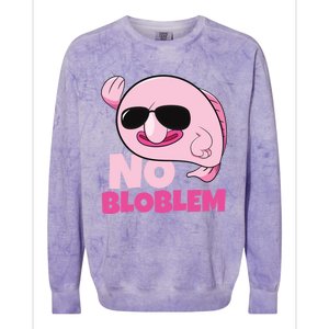 No Bloblem Problem Deep Sea Fish Sea Animal Blobfish Funny Gift Colorblast Crewneck Sweatshirt