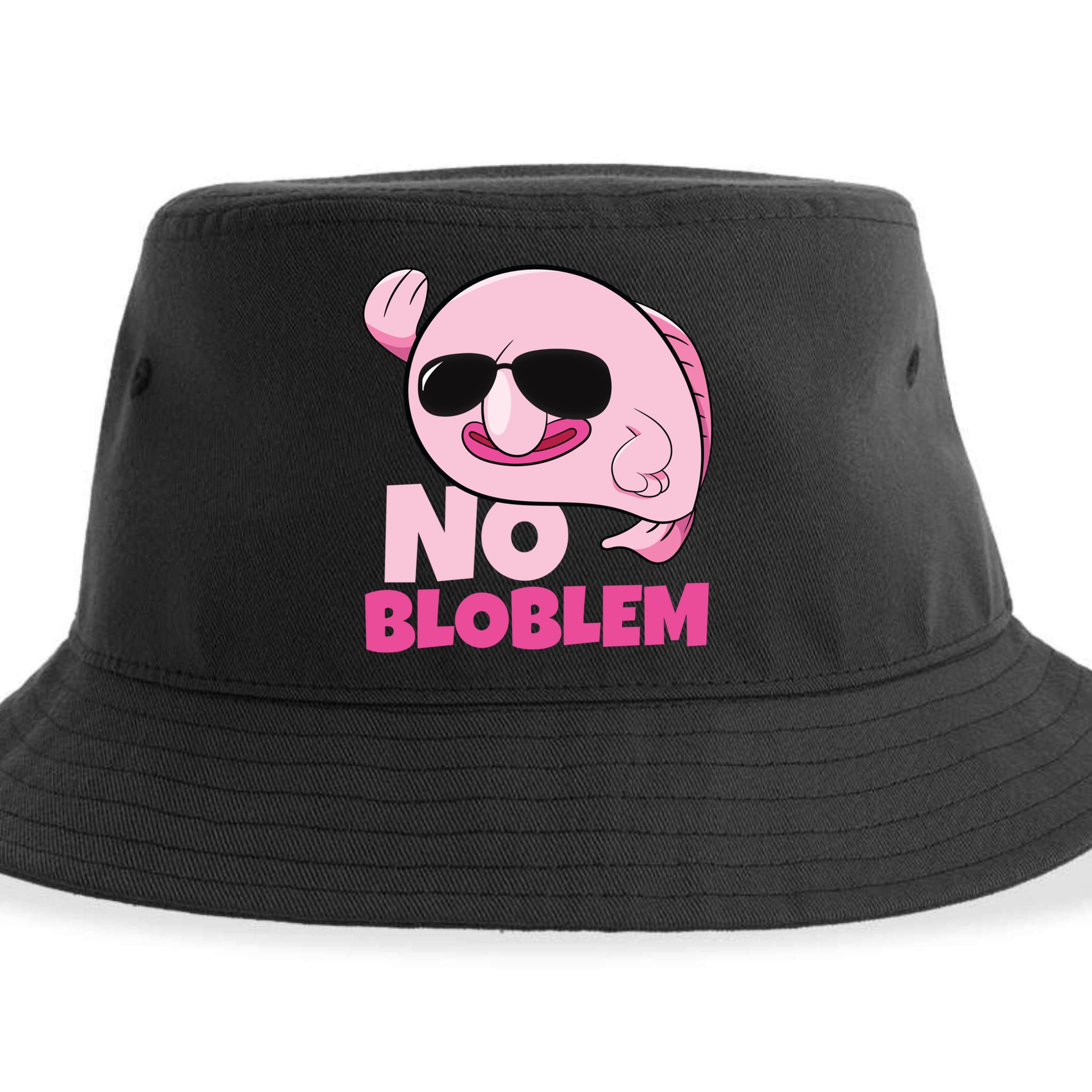 No Bloblem Problem Deep Sea Fish Sea Animal Blobfish Funny Gift Sustainable Bucket Hat