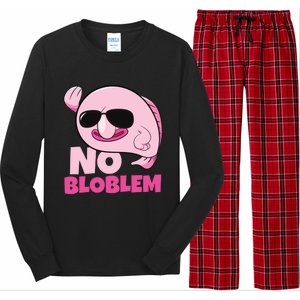 No Bloblem Problem Deep Sea Fish Sea Animal Blobfish Funny Gift Long Sleeve Pajama Set