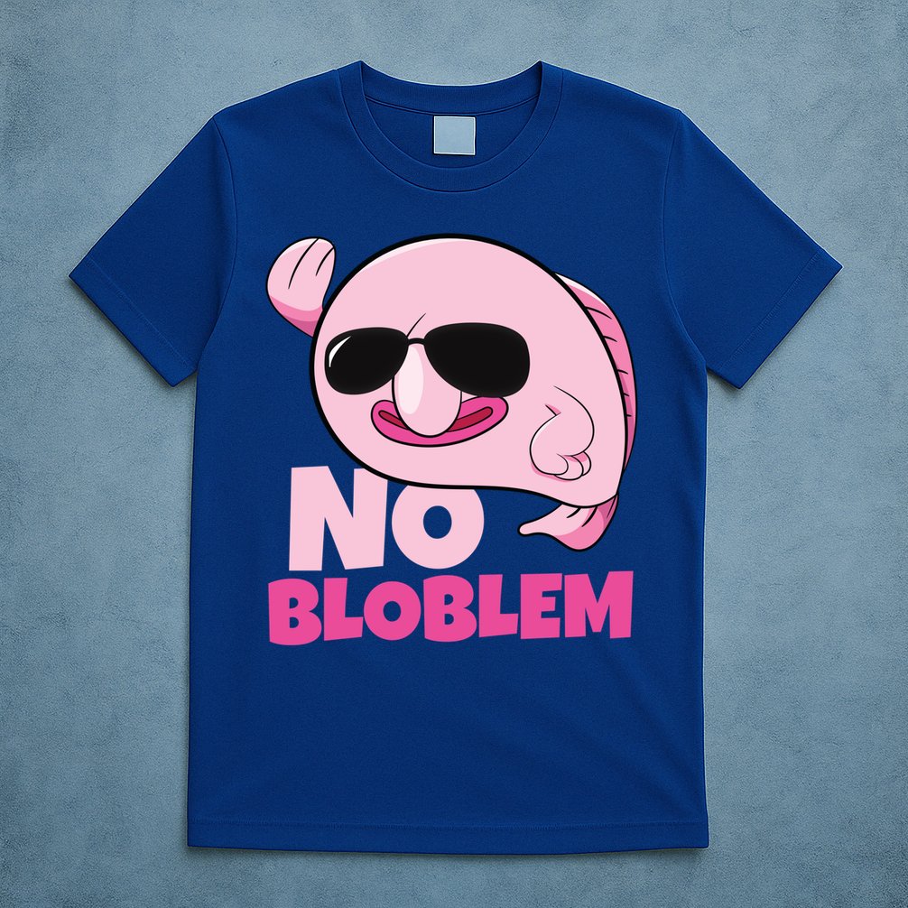 No Bloblem Problem Deep Sea Fish Sea Animal Blobfish Funny Gift T-Shirt