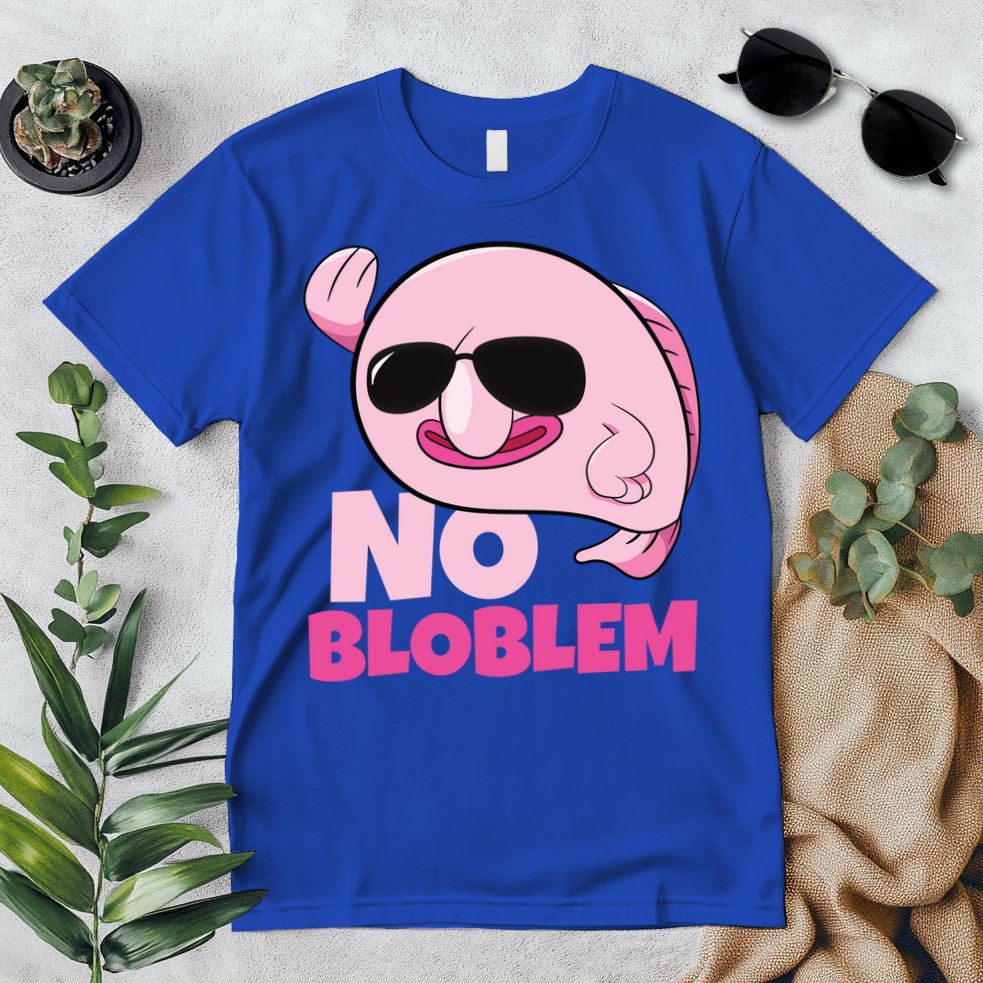 No Bloblem Problem Deep Sea Fish Sea Animal Blobfish Funny Gift Premium T-Shirt