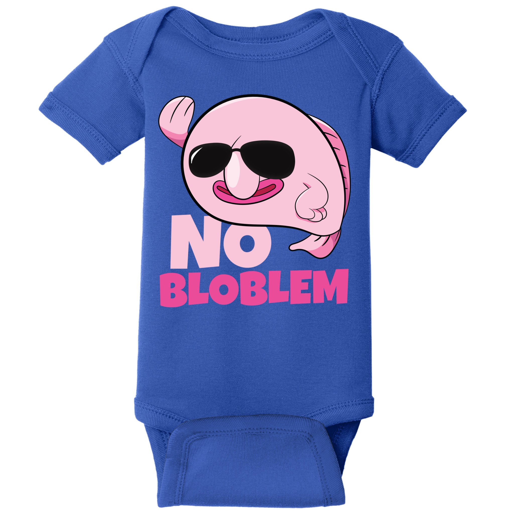 No Bloblem Problem Deep Sea Fish Sea Animal Blobfish Funny Gift Baby Bodysuit