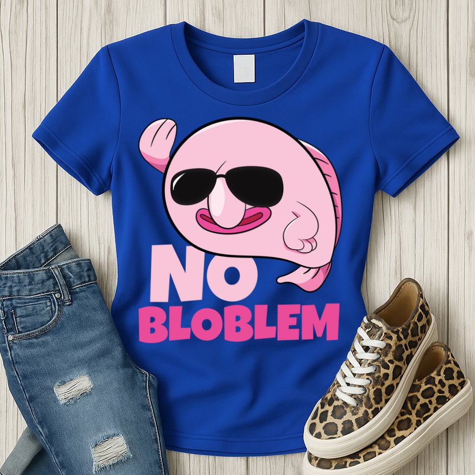 No Bloblem Problem Deep Sea Fish Sea Animal Blobfish Funny Gift Womens T-Shirt