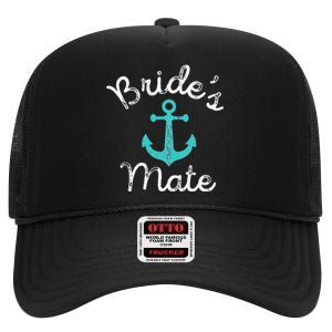 Nautical Bachelorette Party Gift Ship Anchor Brides Mate High Crown Mesh Back Trucker Hat