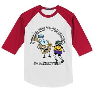 Never Bring Peanut Butter To A Jelly Fight Kids Colorblock Raglan Jersey