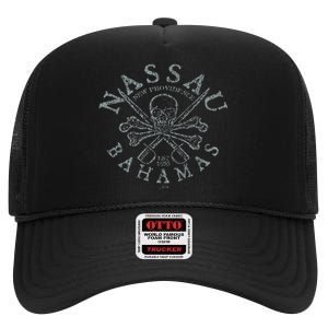 Nassau Bahamas Pirate High Crown Mesh Back Trucker Hat