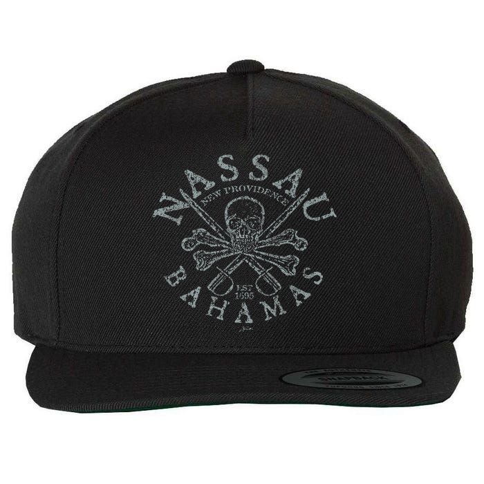 Nassau Bahamas Pirate Wool Snapback Cap