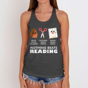 Nothing Beats Reading Book Librarian Across America Women's Knotted Racerback Tank