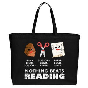 Nothing Beats Reading Book Librarian Across America Cotton Canvas Jumbo Tote