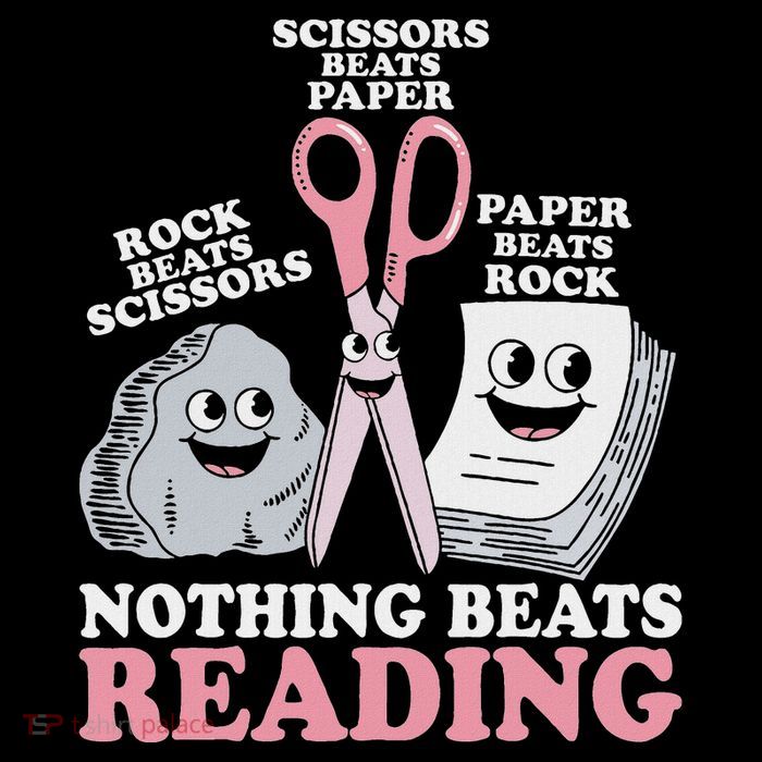 Nothing Beats Reading Rock Paper Scissors Flat Bill Trucker Hat