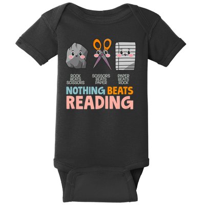 Nothing Beats Reading Rock Paper Scissors Funny Baby Bodysuit