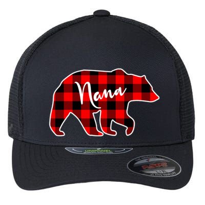 Nana Bear Red Plaid Matching Family Christmas Cool Gift Flexfit Unipanel Trucker Cap