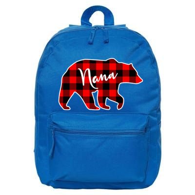 Nana Bear Red Plaid Matching Family Christmas Cool Gift 16 in Basic Backpack