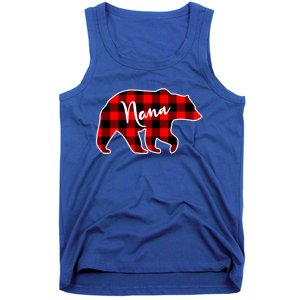 Nana Bear Red Plaid Matching Family Christmas Cool Gift Tank Top