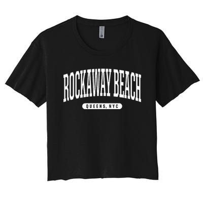 Nyc Borough Rockaway Beach Queens New York City Women's Crop Top Tee