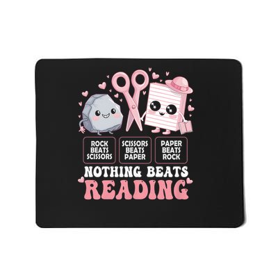  Nothing Beats Reading Book Librarian Rock Paper Scissors   Mousepad