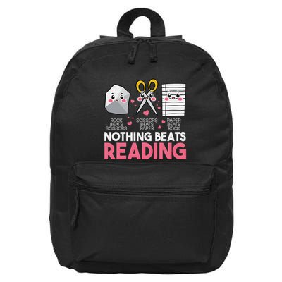 Nothing Beats Reading Rock Paper Scissors For Book Lovers 16 in Basic Backpack