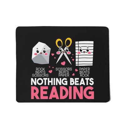 Nothing Beats Reading Rock Paper Scissors For Book Lovers Mousepad