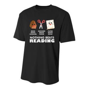 Nothing Beats Reading Book Librarian Across America Youth Performance Sprint T-Shirt