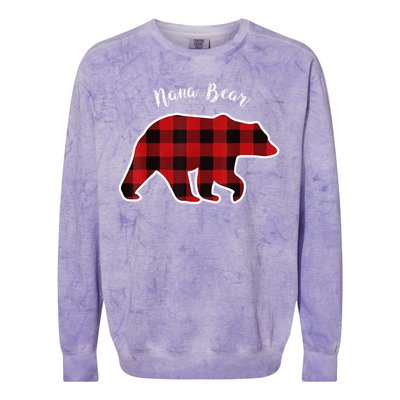 Nana Bear Red Plaid Christmas Pajama Family Grandma Colorblast Crewneck Sweatshirt