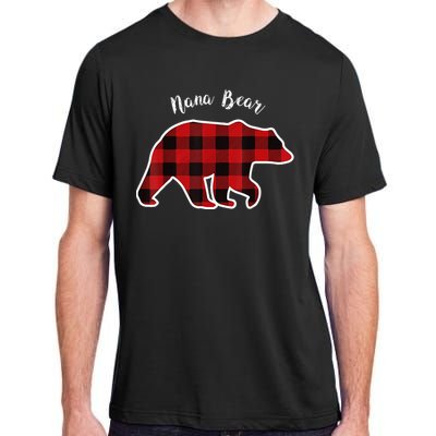 Nana Bear Red Plaid Christmas Pajama Family Grandma Adult ChromaSoft Performance T-Shirt