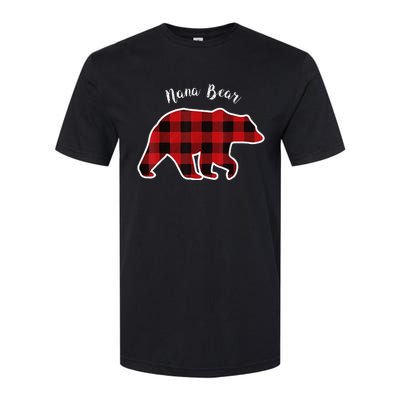 Nana Bear Red Plaid Christmas Pajama Family Grandma Softstyle CVC T-Shirt