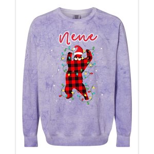 Nene Bear Red Buffalo Plaid Grandma Bear Pajama Xmas Gift Colorblast Crewneck Sweatshirt