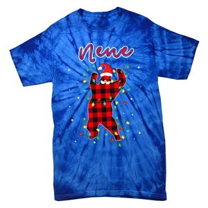 Nene Bear Red Buffalo Plaid Grandma Bear Pajama Xmas Gift Tie-Dye T-Shirt