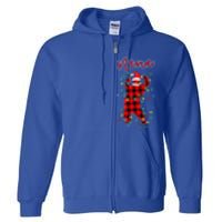 Nene Bear Red Buffalo Plaid Grandma Bear Pajama Xmas Gift Full Zip Hoodie