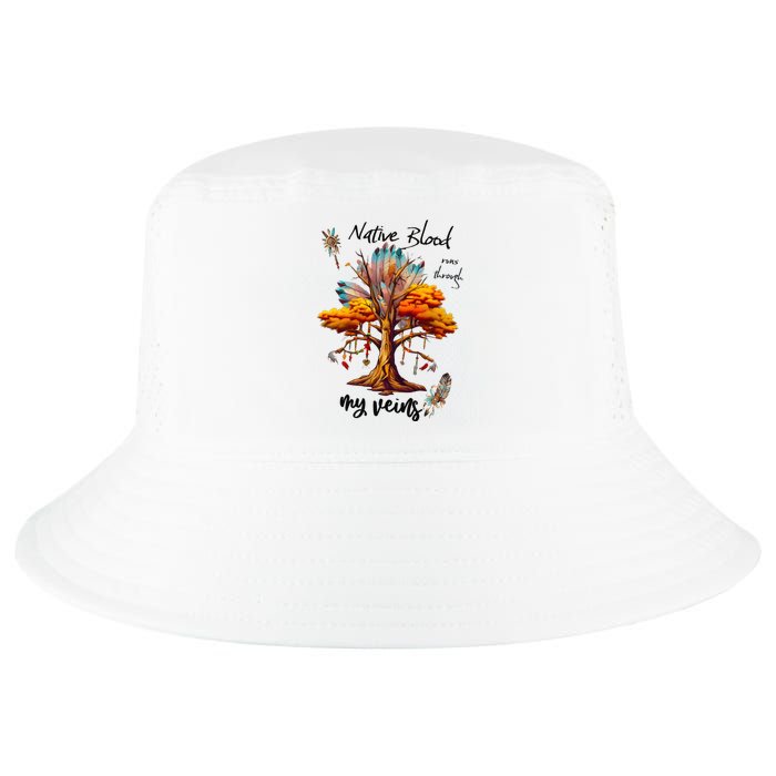 Native Blood Runs Through My Veins Cool Comfort Performance Bucket Hat