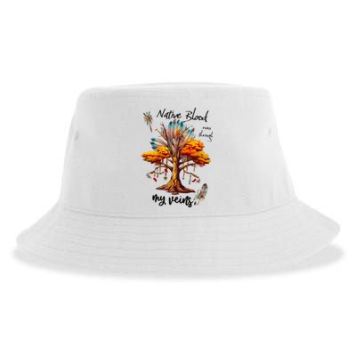 Native Blood Runs Through My Veins Sustainable Bucket Hat