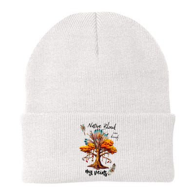 Native Blood Runs Through My Veins Knit Cap Winter Beanie