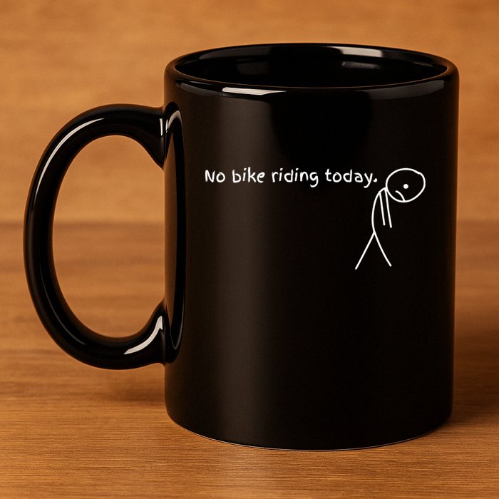 No Bike Riding Today 11oz C Handle Ceramic Mug