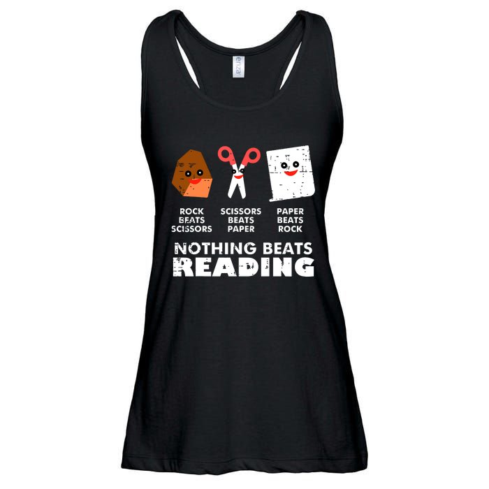 Nothing Beats Reading Book Librarian Across America Ladies Essential Flowy Tank