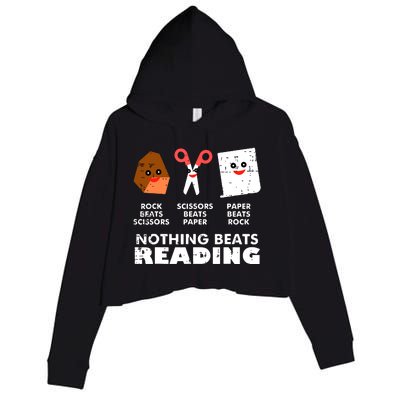 Nothing Beats Reading Book Librarian Across America Crop Fleece Hoodie