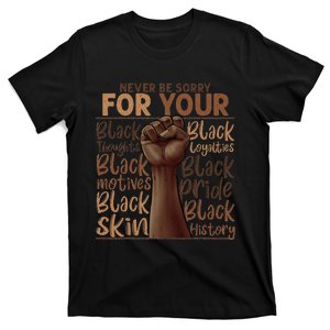 Never Be Sorry For Being Black History Juneteenth Gifts T-Shirt