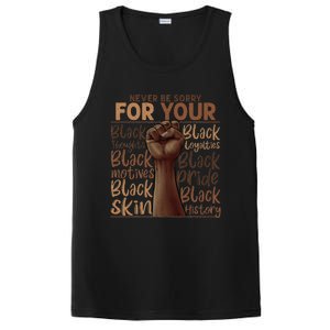 Never Be Sorry For Being Black History Juneteenth Gifts PosiCharge Competitor Tank