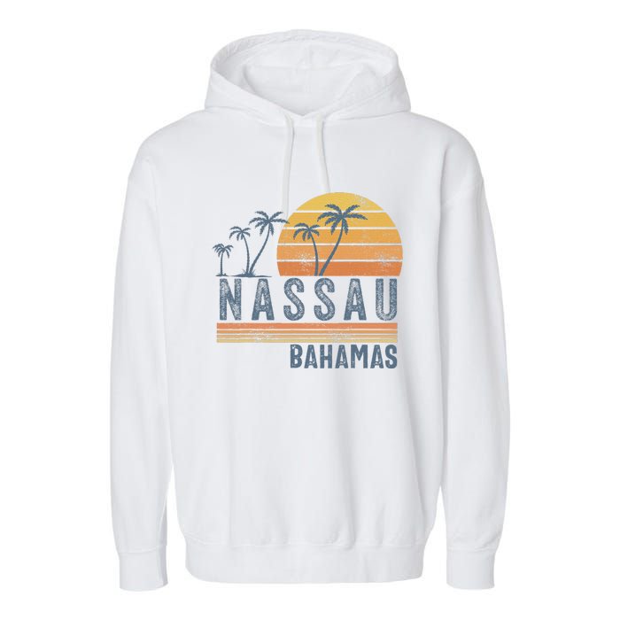 Nassau Bahamas Souvenir Vacation Travel Reminder Garment-Dyed Fleece Hoodie