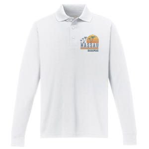 Nassau Bahamas Souvenir Vacation Travel Reminder Performance Long Sleeve Polo