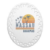 Nassau Bahamas Souvenir Vacation Travel Reminder Ceramic Oval Ornament