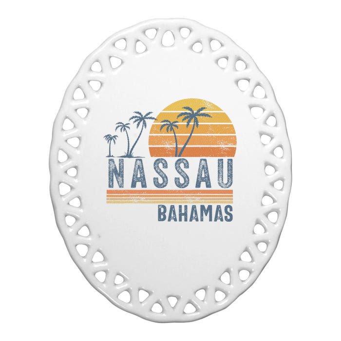 Nassau Bahamas Souvenir Vacation Travel Reminder Ceramic Oval Ornament